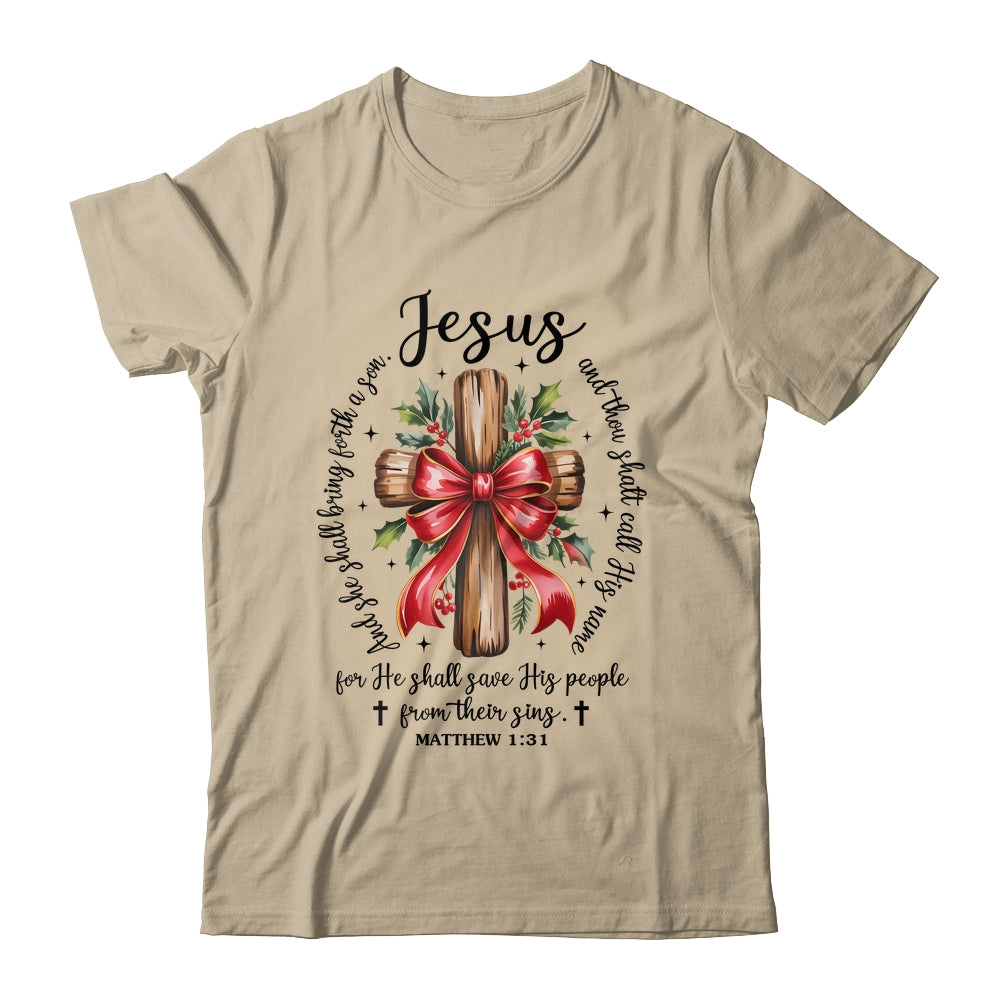 Jesus Christmas She Shall Bring Forth A Son Christian Xmas Shirt & Sweatshirt | teecentury