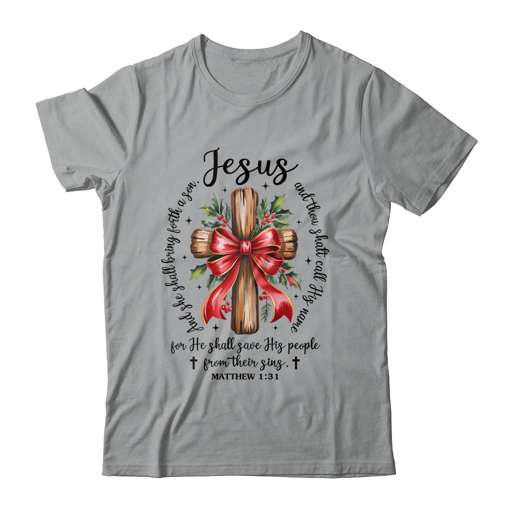 Jesus Christmas She Shall Bring Forth A Son Christian Xmas Shirt & Sweatshirt | teecentury