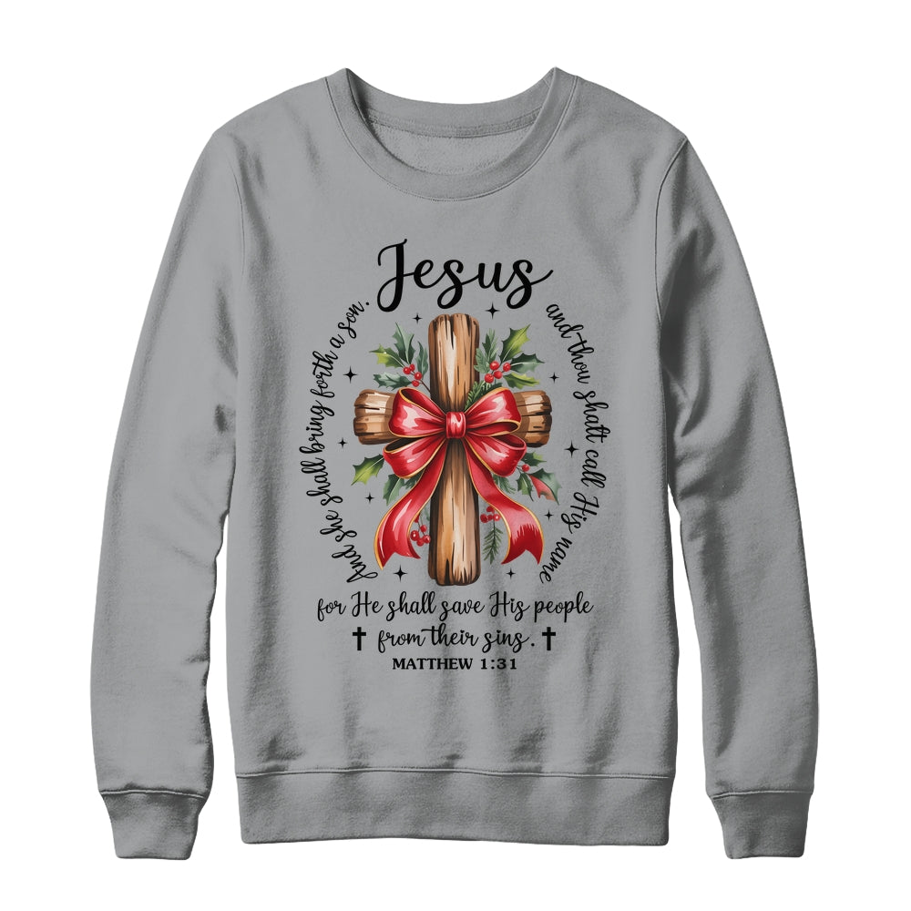 Jesus Christmas She Shall Bring Forth A Son Christian Xmas Shirt & Sweatshirt | teecentury