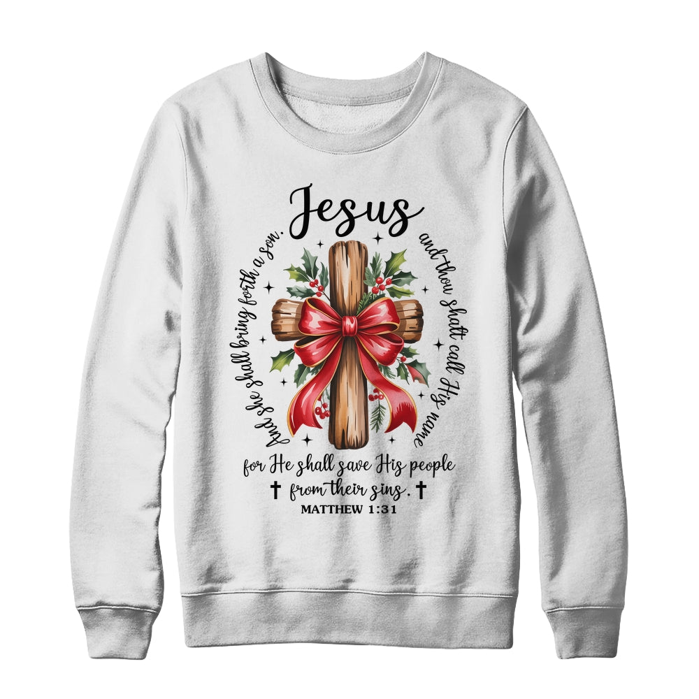 Jesus Christmas She Shall Bring Forth A Son Christian Xmas Shirt & Sweatshirt | teecentury