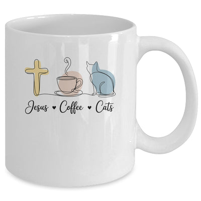 Jesus Coffee Cats Funny Cute Design Jesus Lovers Christian Mug | teecentury