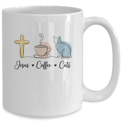Jesus Coffee Cats Funny Cute Design Jesus Lovers Christian Mug | teecentury