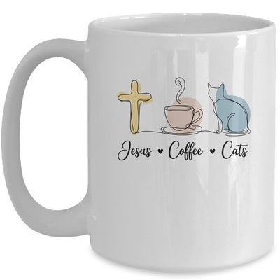 Jesus Coffee Cats Funny Cute Design Jesus Lovers Christian Mug | teecentury
