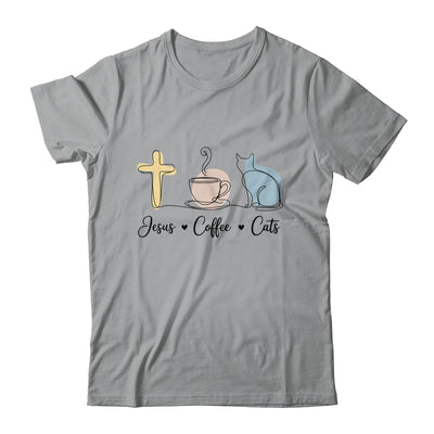 Jesus Coffee Cats Funny Cute Design Jesus Lovers Christian Shirt & Tank Top | teecentury