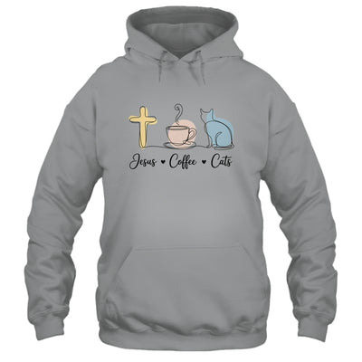 Jesus Coffee Cats Funny Cute Design Jesus Lovers Christian Shirt & Tank Top | teecentury