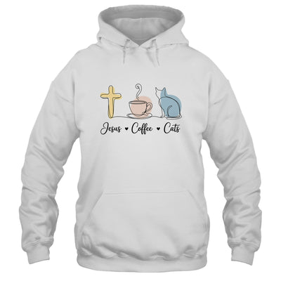 Jesus Coffee Cats Funny Cute Design Jesus Lovers Christian Shirt & Tank Top | teecentury