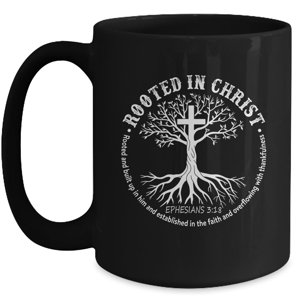 Jesus Cross Pray Bible Rooted In Christ Christian Men Women Mug | teecentury