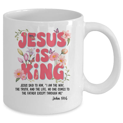 Jesus Is King Christian Women Girls Kids Floral Religious Mug | teecentury