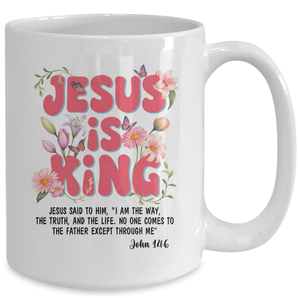 Jesus Is King Christian Women Girls Kids Floral Religious Mug | teecentury