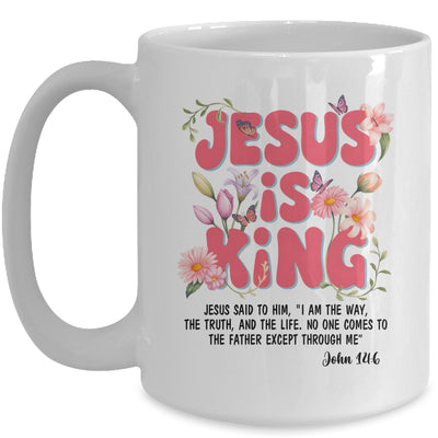 Jesus Is King Christian Women Girls Kids Floral Religious Mug | teecentury