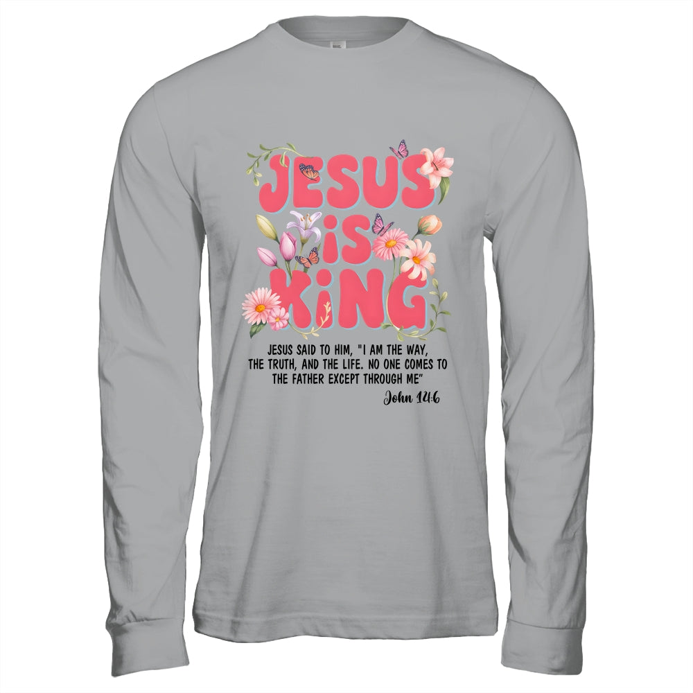 Jesus Is King Christian Women Girls Kids Floral Religious Shirt & Hoodie | teecentury