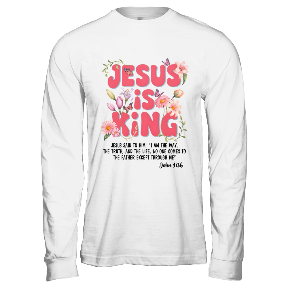 Jesus Is King Christian Women Girls Kids Floral Religious Shirt & Hoodie | teecentury