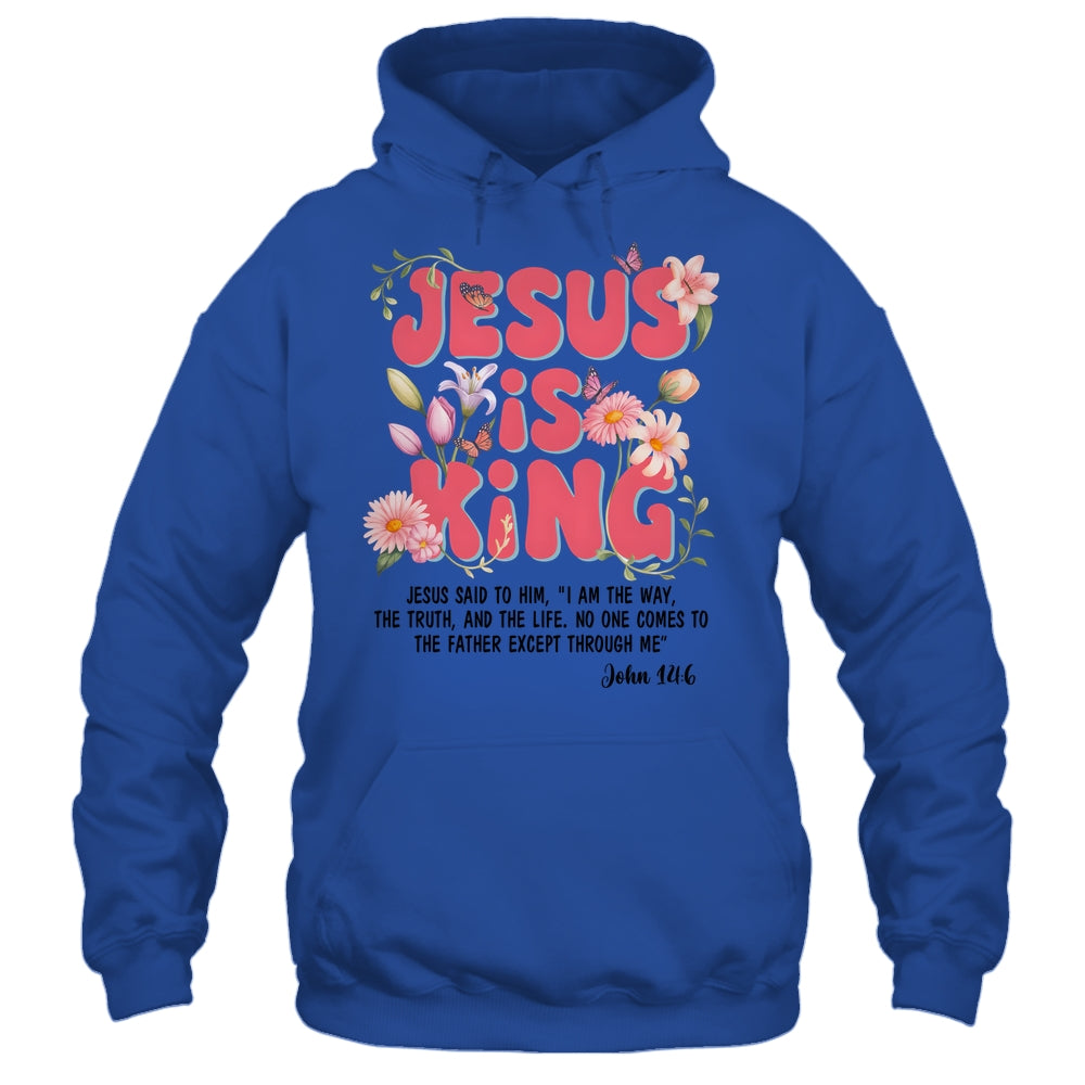 Jesus Is King Christian Women Girls Kids Floral Religious Shirt & Hoodie | teecentury