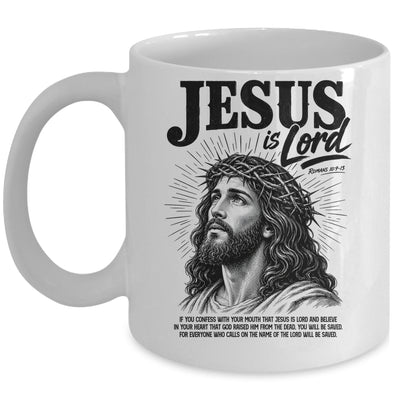 Jesus Is Lord Romans 10 9 Christian Faith Bible Religious Mug | teecentury