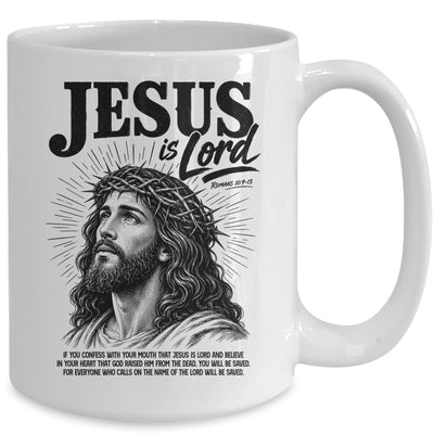 Jesus Is Lord Romans 10 9 Christian Faith Bible Religious Mug | teecentury