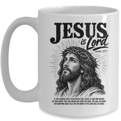 Jesus Is Lord Romans 10 9 Christian Faith Bible Religious Mug | teecentury