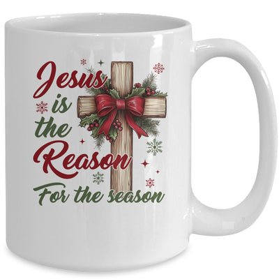 Jesus Is The Reason For The Season Christmas Coquette Bow Mug | teecentury