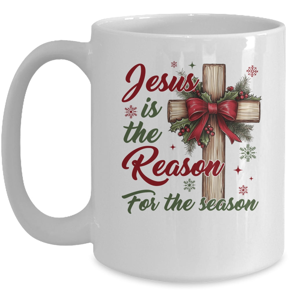 Jesus Is The Reason For The Season Christmas Coquette Bow Mug | teecentury