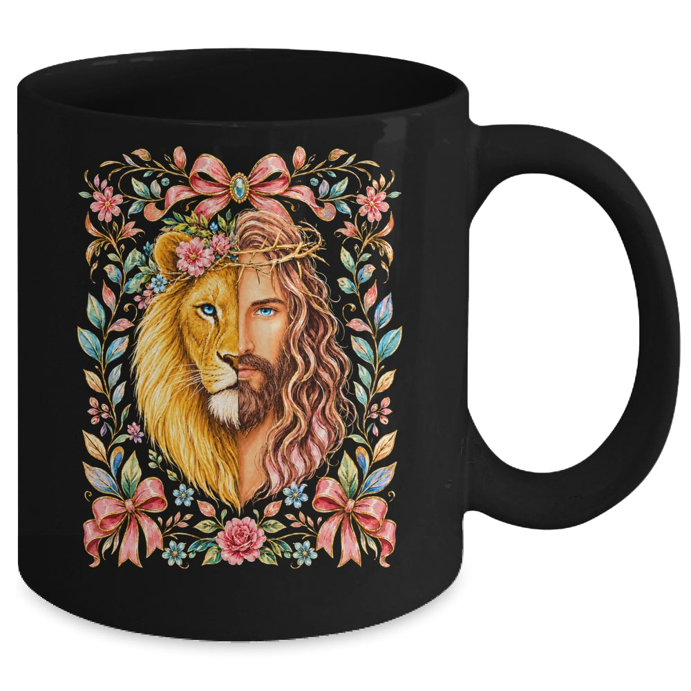 Jesus Lion Of Judah Floral Christian Faith Women Floral Mug | teecentury