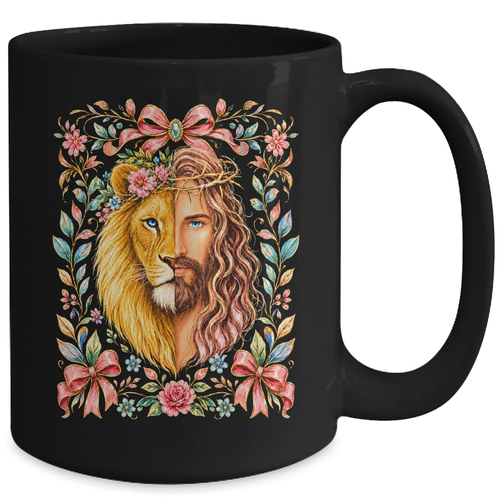 Jesus Lion Of Judah Floral Christian Faith Women Floral Mug | teecentury