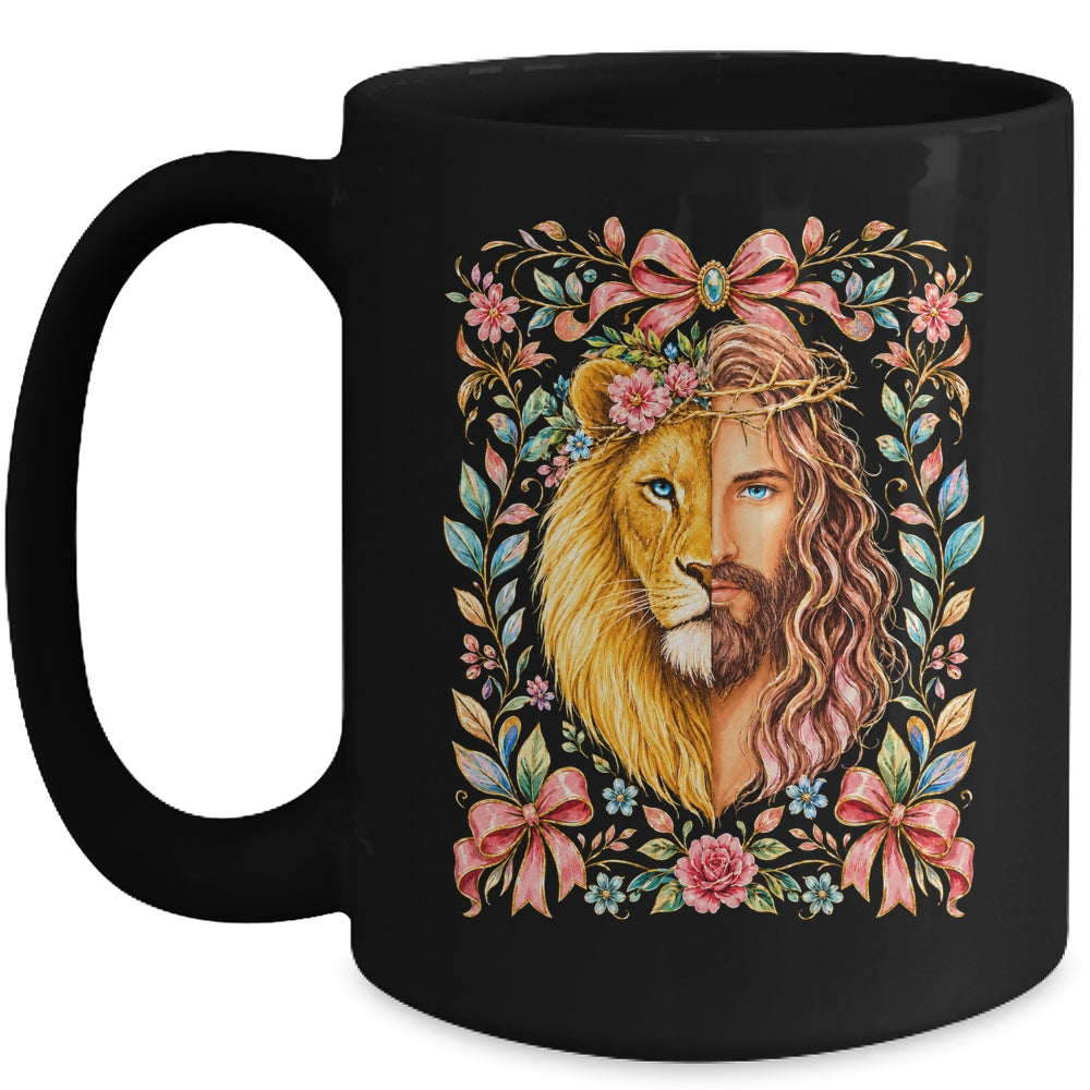 Jesus Lion Of Judah Floral Christian Faith Women Floral Mug | teecentury