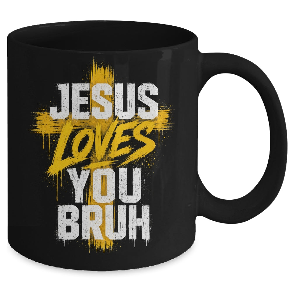 Jesus Loves You Bruh Christian Faith Boy Teen Funny Humorous Mug | teecentury