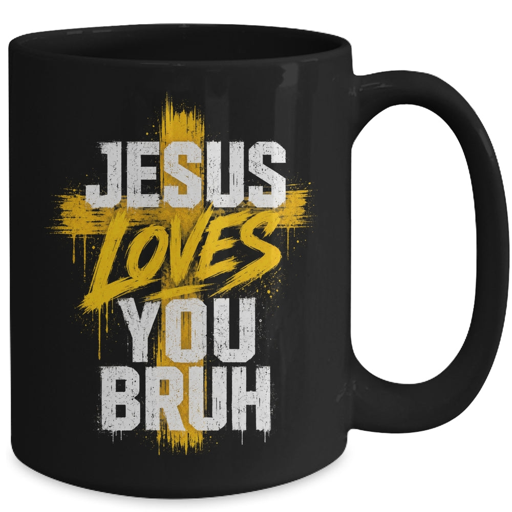 Jesus Loves You Bruh Christian Faith Boy Teen Funny Humorous Mug | teecentury