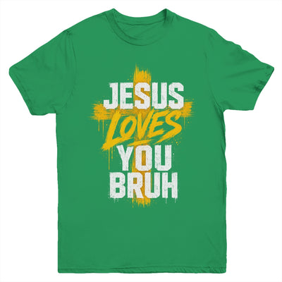Jesus Loves You Bruh Christian Faith Boy Teen Funny Humorous Youth Shirt | teecentury