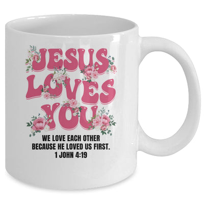 Jesus Loves You Christian Women Girls Kids Floral Religious Mug | teecentury