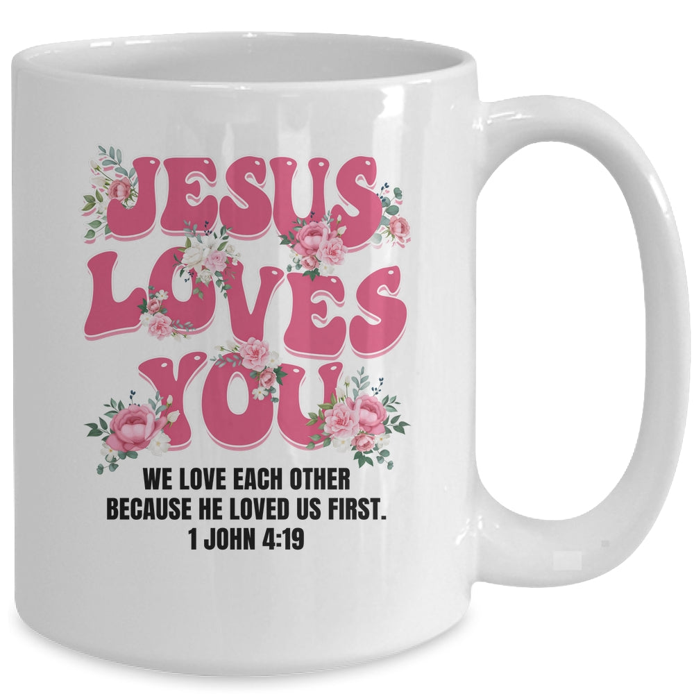 Jesus Loves You Christian Women Girls Kids Floral Religious Mug | teecentury