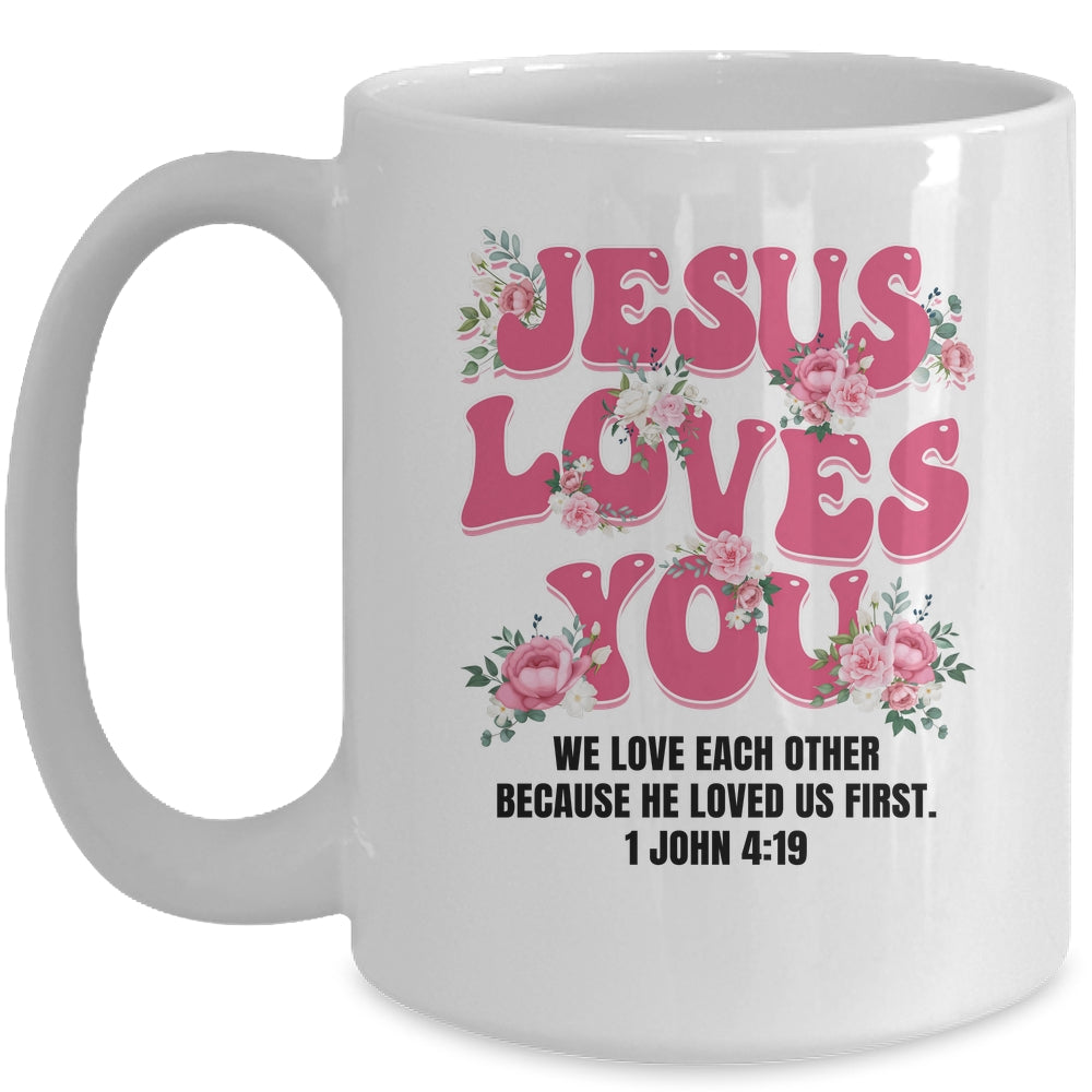 Jesus Loves You Christian Women Girls Kids Floral Religious Mug | teecentury