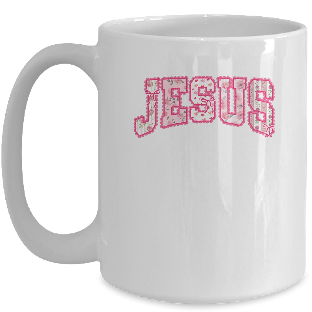 Jesus Religious God Christian Faith Preppy Floral Women Mug | teecentury