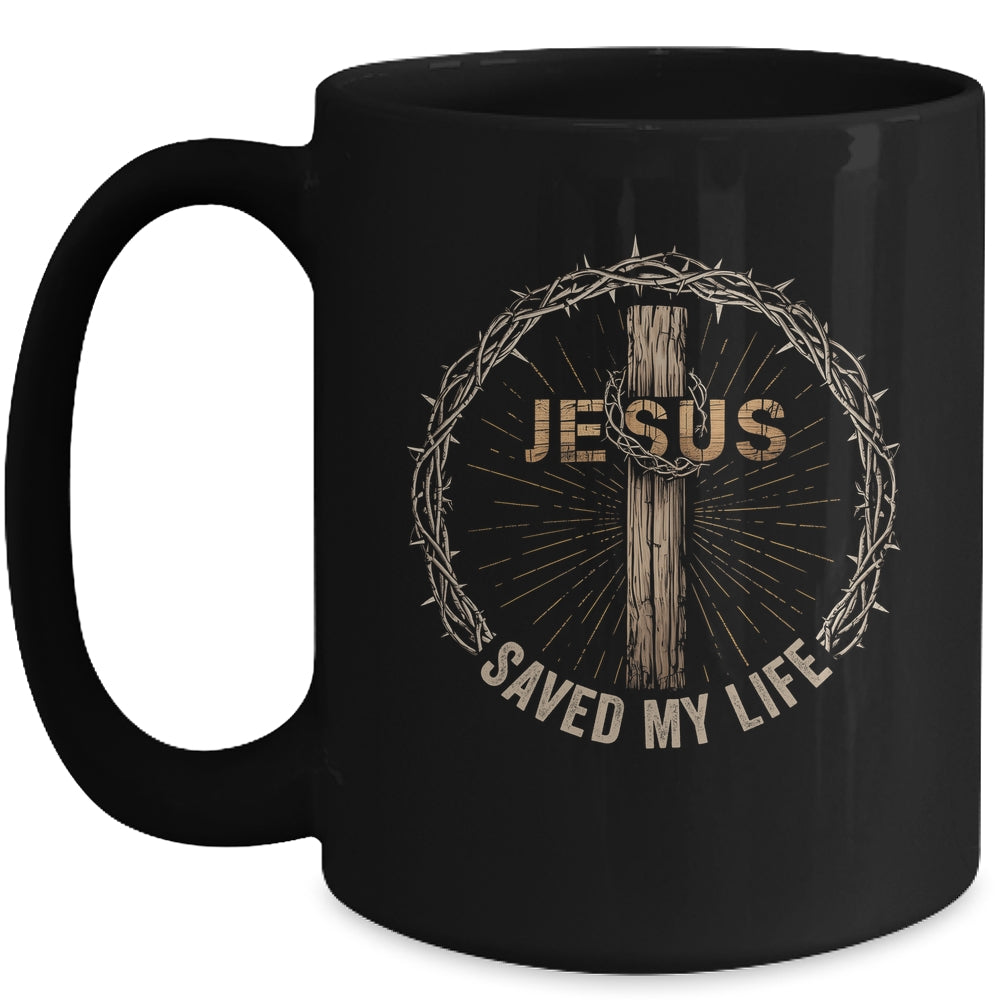 Jesus Saved My Life Christian Religious Bible Church Mug | teecentury