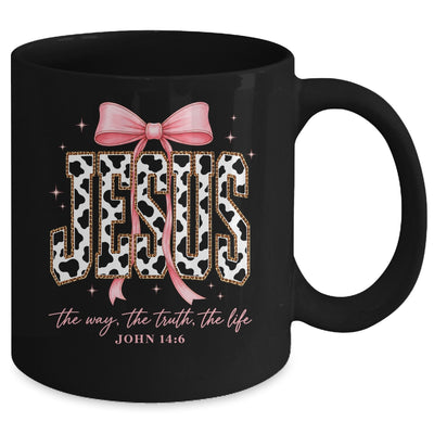 Jesus The Way The Truth The Life Faith Coquette Bow Cow Farm Mug | teecentury