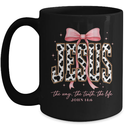 Jesus The Way The Truth The Life Faith Coquette Bow Cow Farm Mug | teecentury