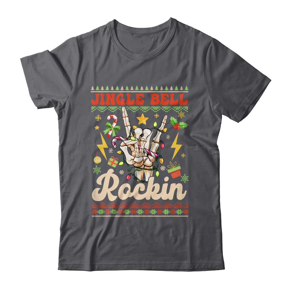 Jingle Bell Rockin Skeleton Hand Ugly Christmas Funny Shirt & Sweatshirt | teecentury
