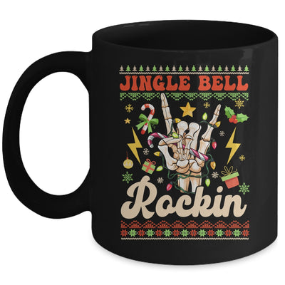Jingle Bell Rockin Skeleton Hand Ugly Christmas Funny Mug | teecentury