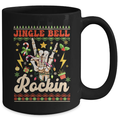 Jingle Bell Rockin Skeleton Hand Ugly Christmas Funny Mug | teecentury