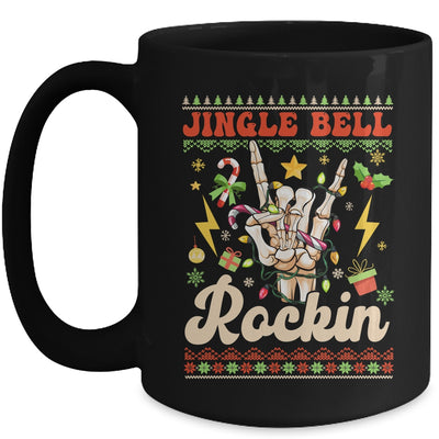 Jingle Bell Rockin Skeleton Hand Ugly Christmas Funny Mug | teecentury