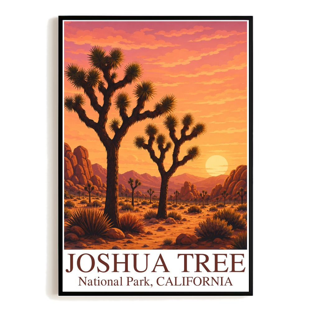 Joshua Tree National Park California Travel Poster Souvenir Vintage Wall Art Decor Landscape Print Painting Picture For Home Living Room Office Bedroom Decor Unframed | teecentury