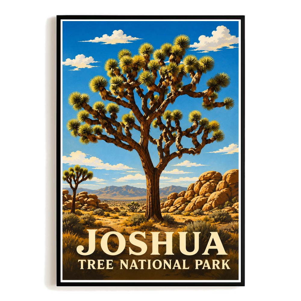 Joshua Tree National Park Travel Gift Poster Vintage California Desert Nature Landscape Art Print Artwork Picture For Home Living Room Office Bedroom Decor Unframed | teecentury