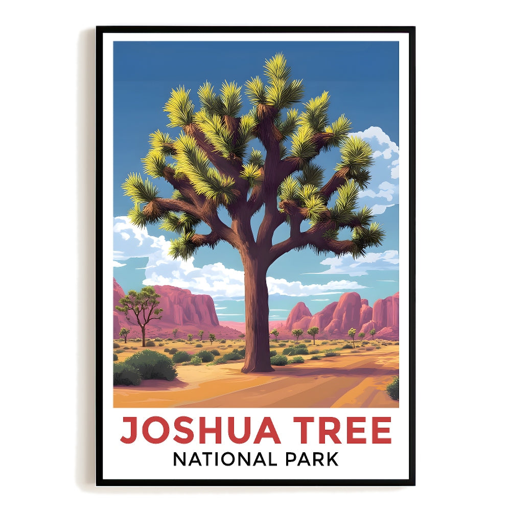 Joshua Tree National Park Travel Poster Vintage Natural Scenic Souvenir Wall Art Landscape Print Painting Picture For Home Living Room Office Bedroom Decor Unframed | teecentury