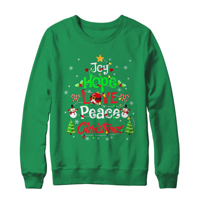 Joy Hope Love Peace Xmas Tree Lights Merry Christmas Shirt & Sweatshirt | teecentury