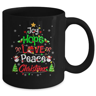 Joy Hope Love Peace Xmas Tree Lights Merry Christmas Mug | teecentury