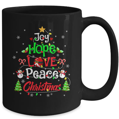 Joy Hope Love Peace Xmas Tree Lights Merry Christmas Mug | teecentury