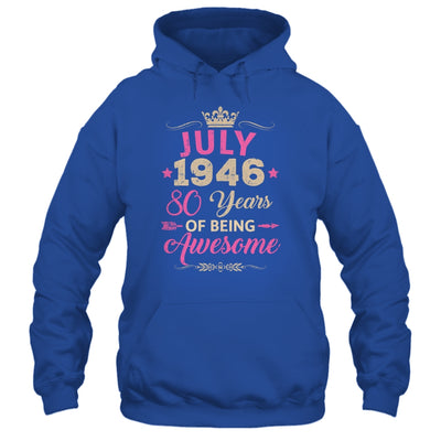 July 1946 80 Years Of Being Awesome Retro 80th Birthday Shirt & Tank Top | teecentury