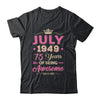 July 1949 75 Years Of Being Awesome Retro 75th Birthday Shirt & Tank Top | teecentury