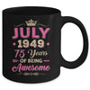 July 1949 75 Years Of Being Awesome Retro 75th Birthday Mug | teecentury