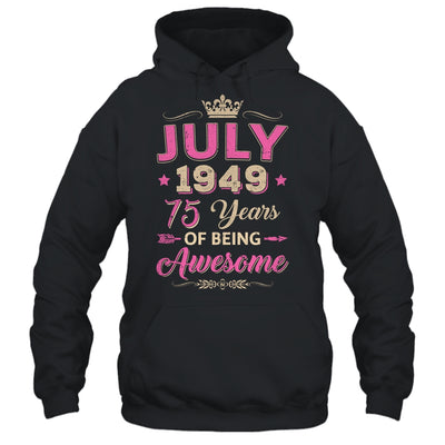 July 1949 75 Years Of Being Awesome Retro 75th Birthday Shirt & Tank Top | teecentury