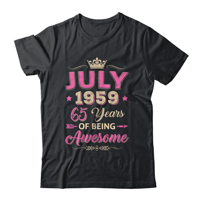 July 1959 65 Years Of Being Awesome Retro 65th Birthday Shirt & Tank Top | teecentury